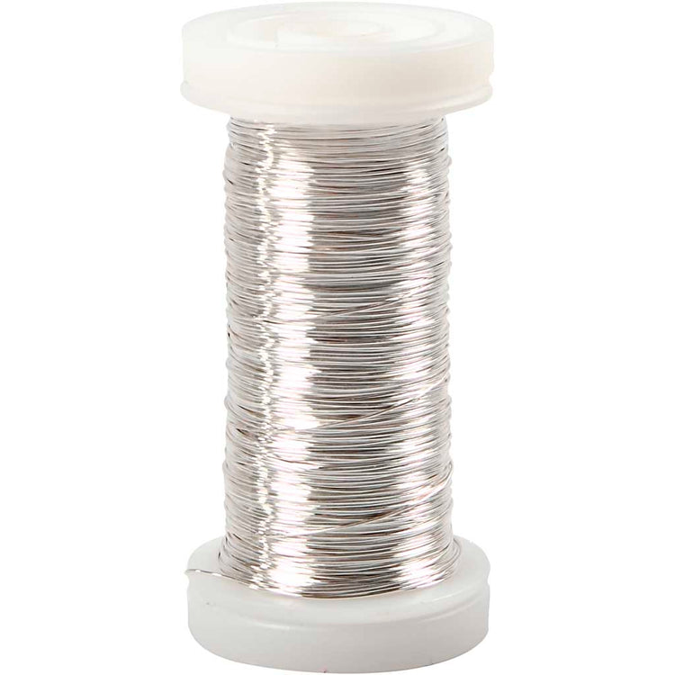 Creativ Company versilberter Draht, Stärke 0,3 mm, versilbert, 50 gr, 100 m 1 Rolle