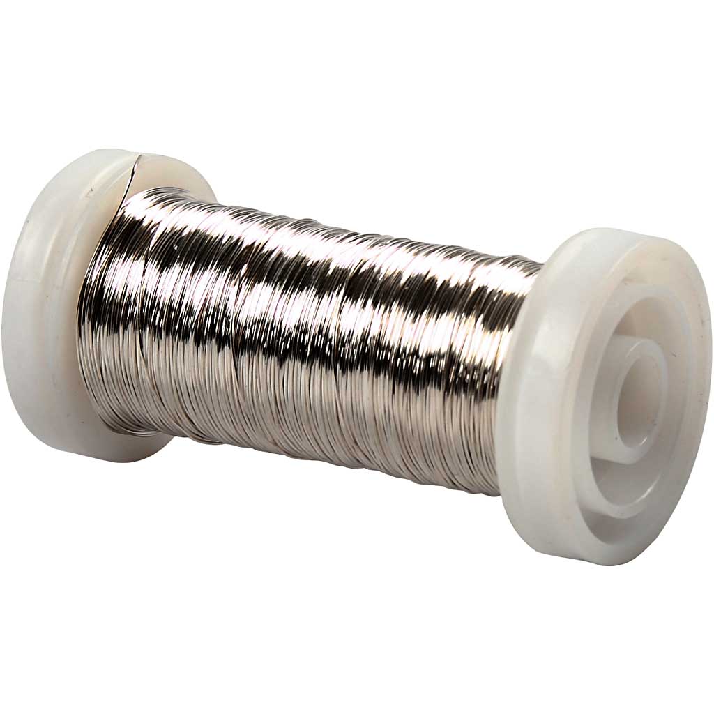 Creativ Company versilberter Draht, Stärke 0,3 mm, versilbert, 50 gr, 100 m 1 Rolle