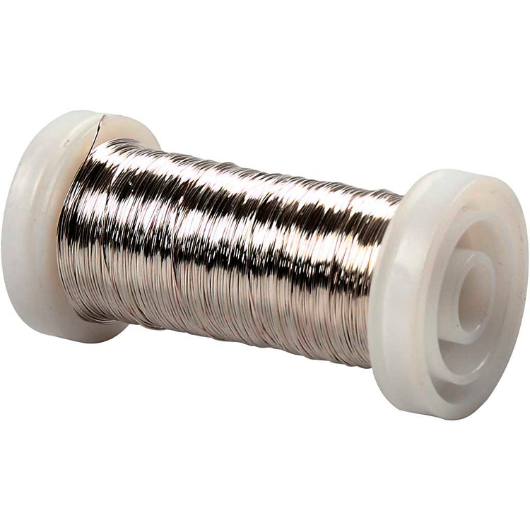 Creativ Company versilberter Draht, Stärke 0,3 mm, versilbert, 50 gr, 100 m 1 Rolle