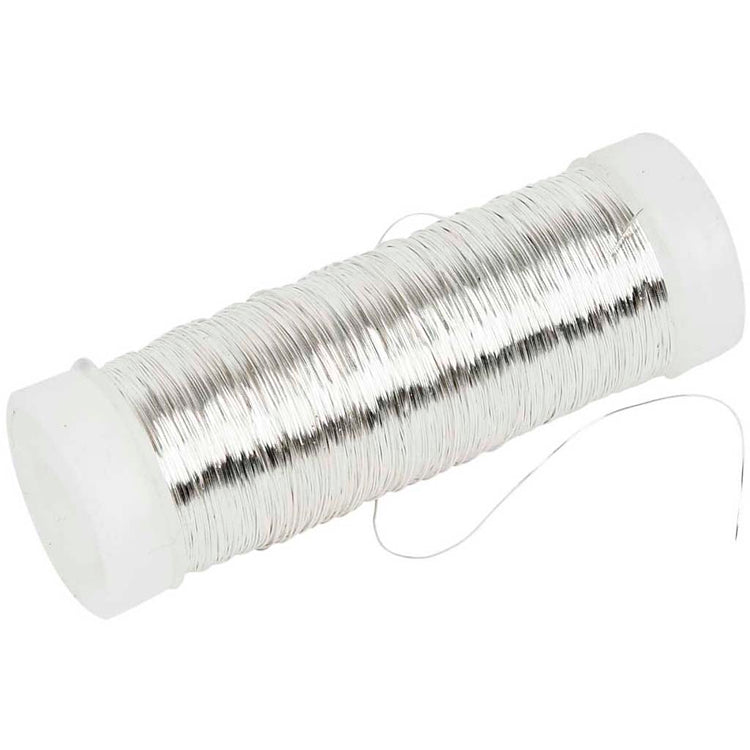 Creativ Company versilberter Draht, Stärke 0,2 mm, versilbert, 50 gr, 110 m 1 Rolle