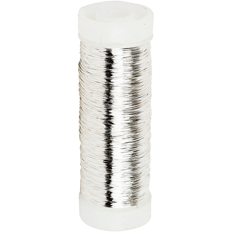 Creativ Company versilberter Draht, Stärke 0,2 mm, versilbert, 50 gr, 110 m 1 Rolle
