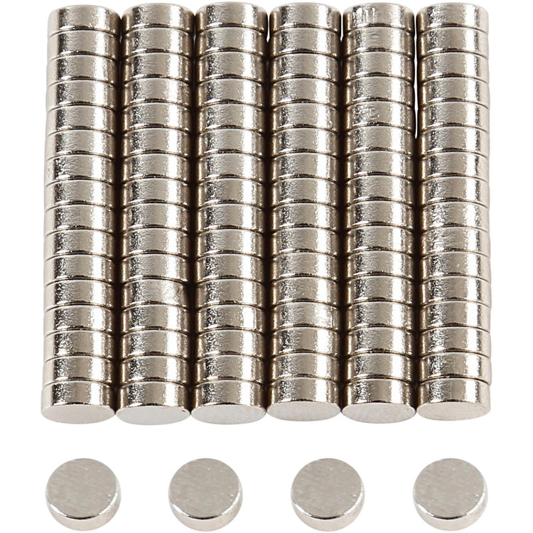 Creativ Company Kraftmagnete „NDFEB“, D 5 mm, Stärke 2 mm, 100 Stück 1 Karton