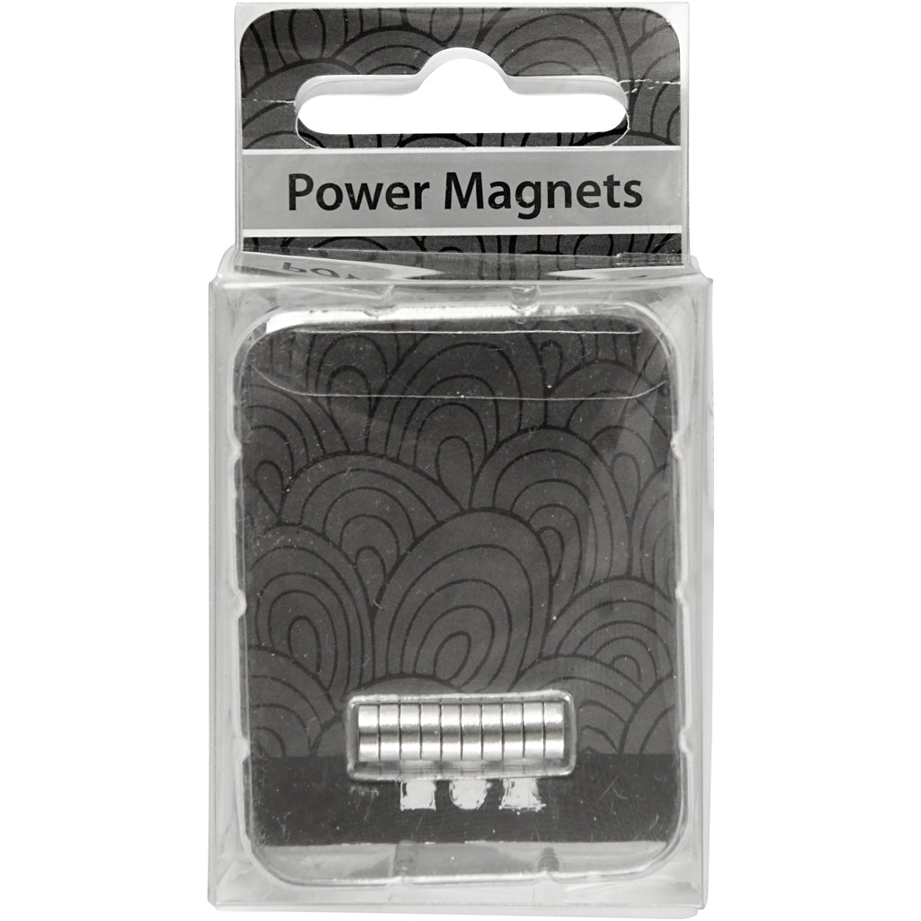 Creativ Company Kraftmagnete „NDFEB“, D 5 mm, Stärke 2 mm, 10 Stück 1 Karton