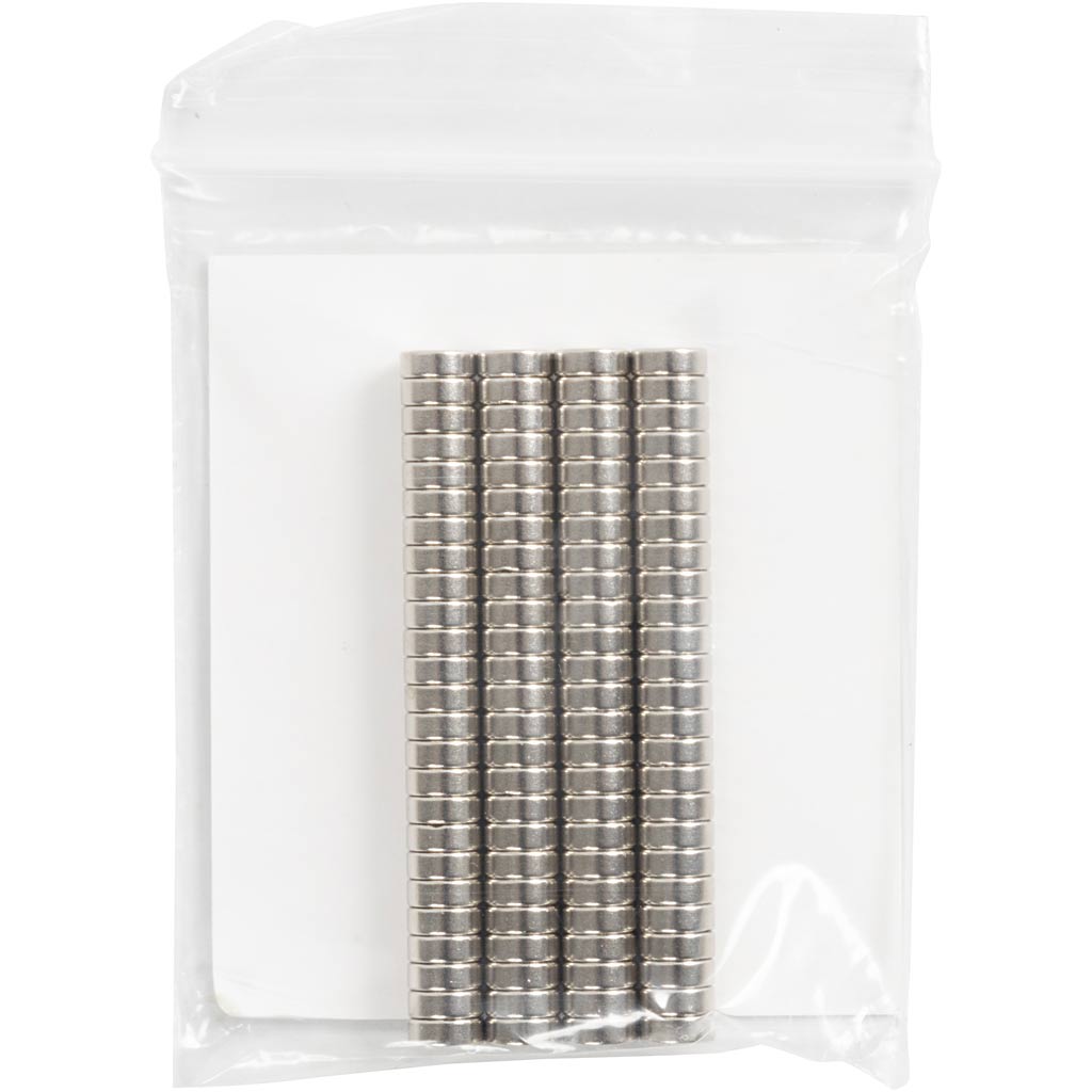 Creativ Company Kraftmagnete „NDFEB“, D 5 mm, Stärke 2 mm, 100 Stück 1 Karton