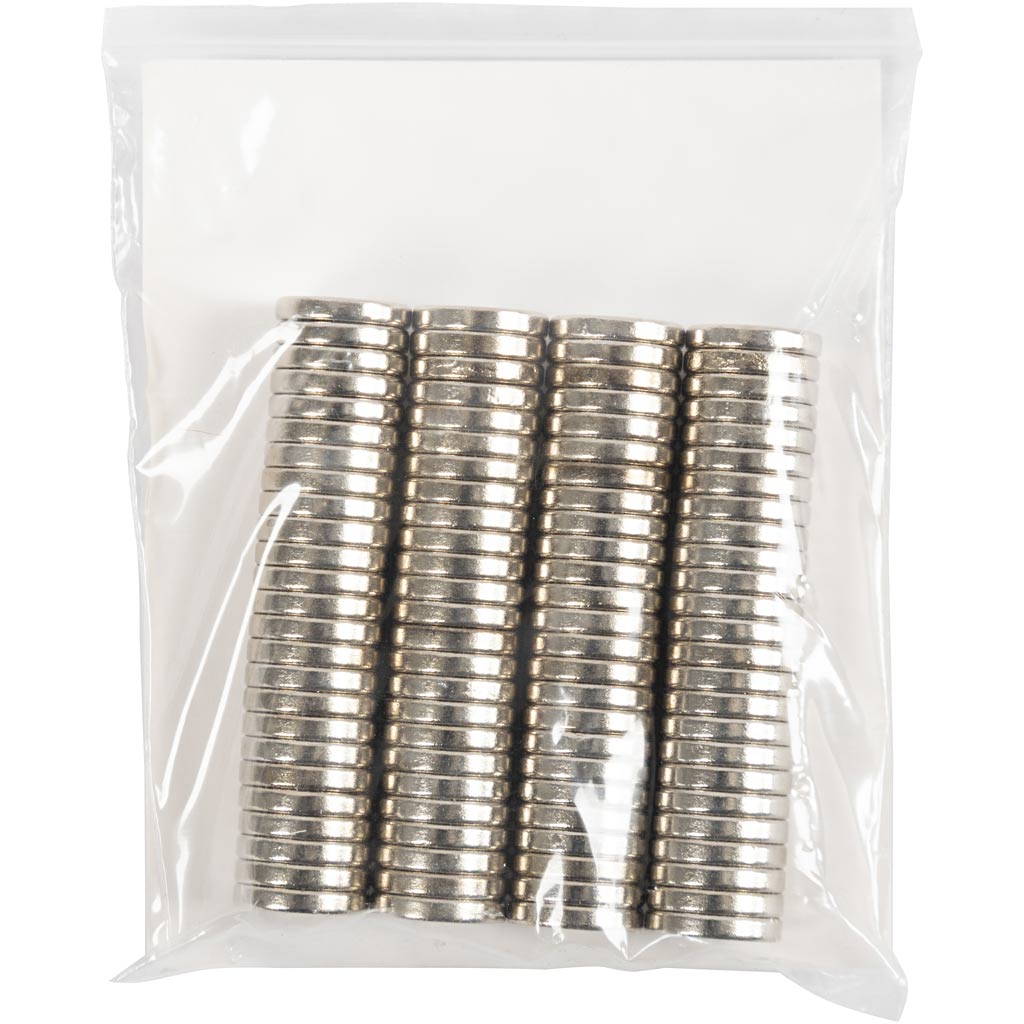 Creativ Company Kraftmagnete „NDFEB“, D 10 mm, Stärke 2 mm, 100 Stück 1 Karton