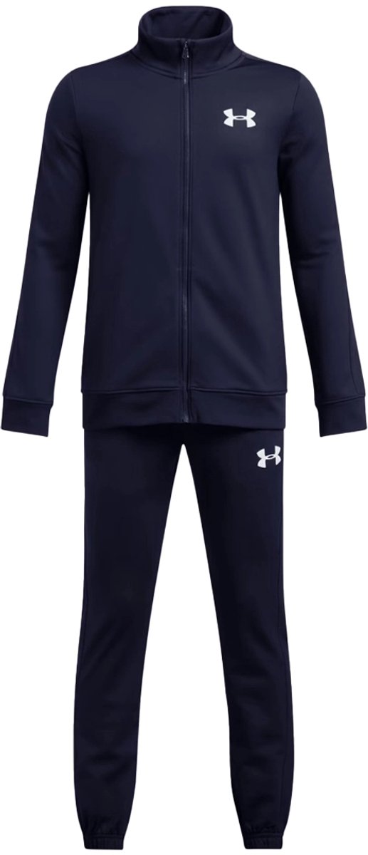 Under Armour ua Rival Knit Track Suit – Blauer Jungen-Trainingsanzug – Midnight Navy – Midnight Navy – Weiß