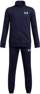 Under Armour ua Rival Knit Track Suit – Blauer Jungen-Trainingsanzug – Midnight Navy – Midnight Navy – Weiß