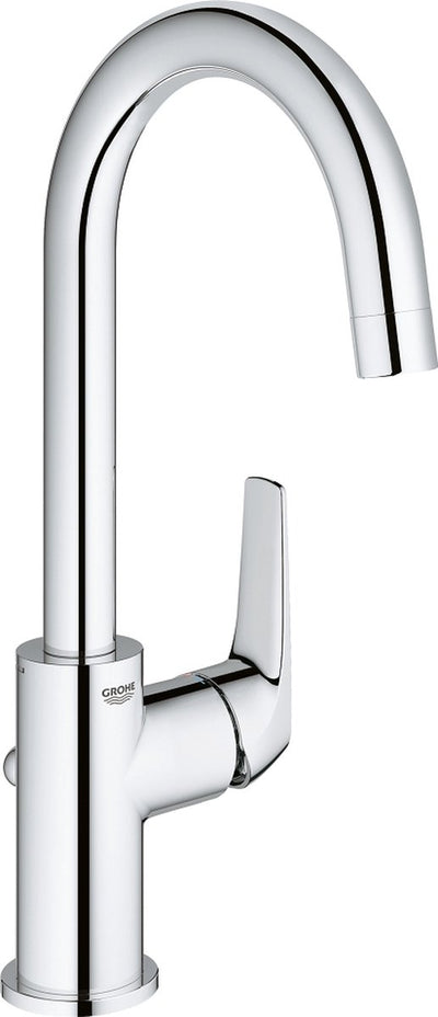 Grohe Start Flow Waschtischarmatur – wassersparend – schwenkbarer Auslauf – mit Ablaufgarnitur – Chrom