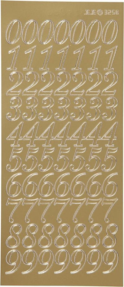 Creativ Firmenaufkleber, Zahlen, Blatt 10x23 cm, gold, 1 Blatt