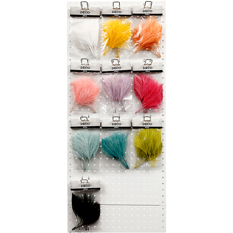 Creativ Company Kunstfedern, L: 15 cm, B: 8 cm, verschiedene Farben, 10x10 Box 1 Box