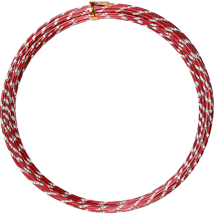 Creativ Company Aluminiumdraht, diamantgeschliffen, Stärke 2 mm, rot, 7 m 1 Rolle