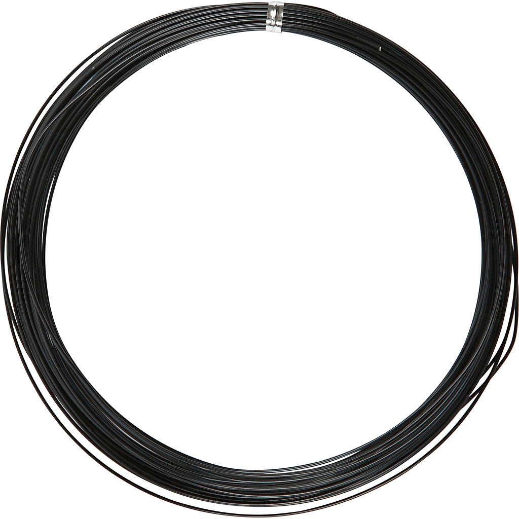 Creativ Company Aludraht, rund, Stärke 1 mm, schwarz, 16 m 1 Rolle