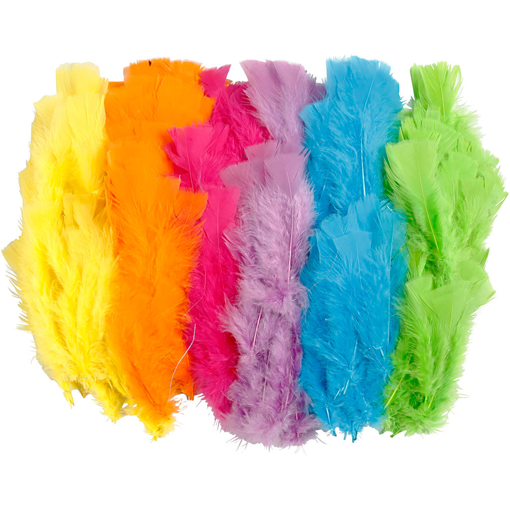 Creativ Company Federn, L: 11-17 cm, verschiedene Farben, 144 Kugeln 1 Box
