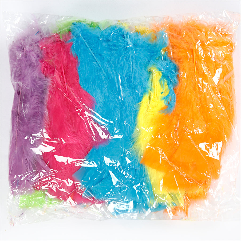 Creativ Company Federn, L: 11-17 cm, verschiedene Farben, 144 Kugeln 1 Box