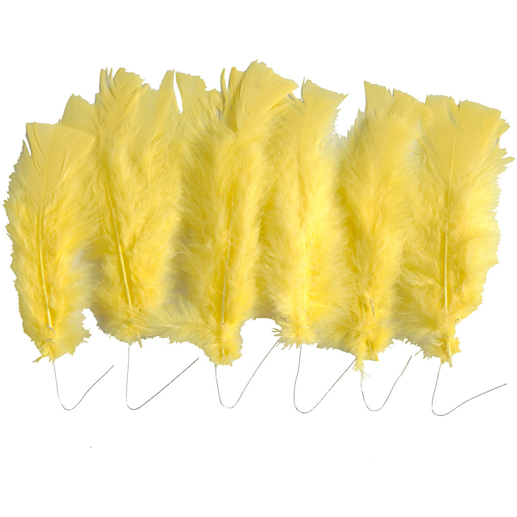 Creativ Company Federn, L: 11-17 cm, gelb, 18 Knäuel 1 Box