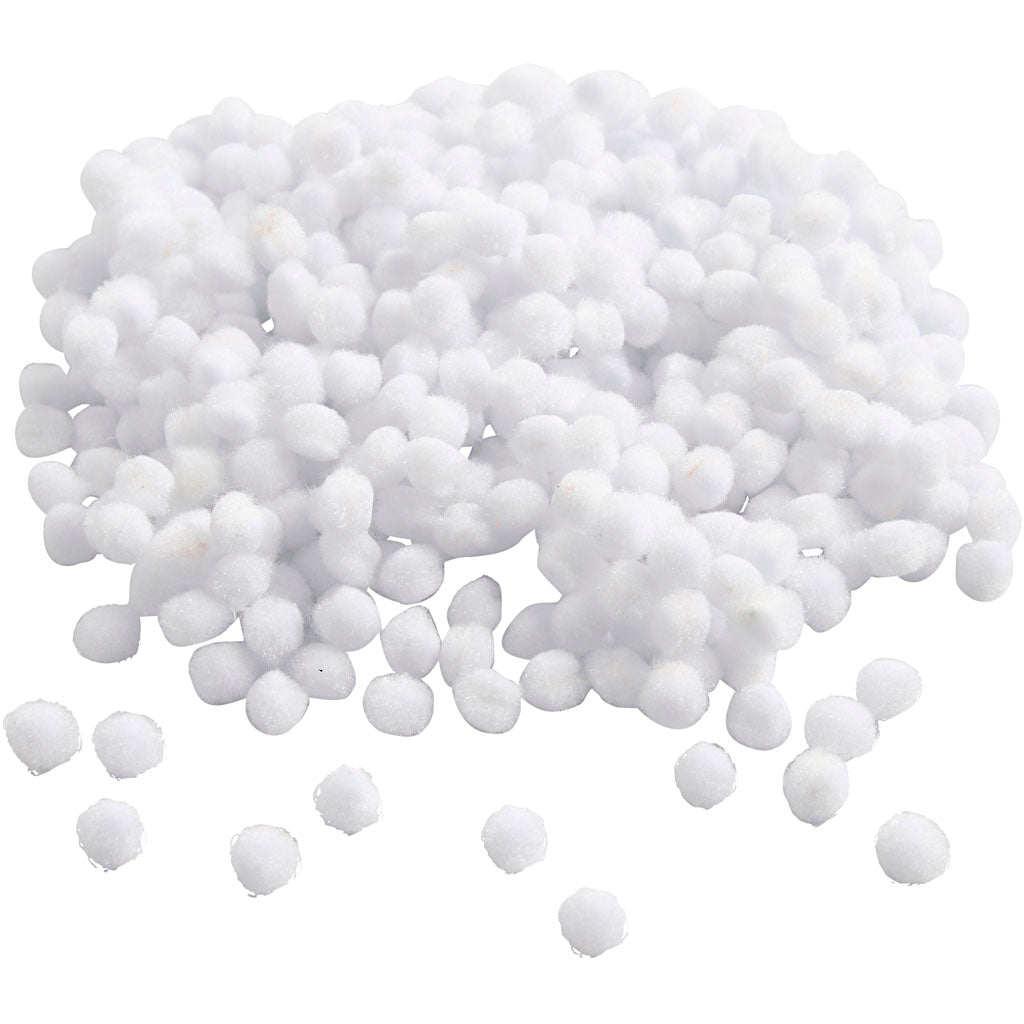 Creativ Company Pompons, D 5 mm, weiß, 550 Stück 1 Box