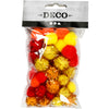 Creativ Company Pompons, D 15+20 mm, orange, rot, gelb, 48 div. 1 Box