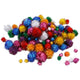 Creativ Company Pompons, D 15-40 mm, Glitzer, ca. 75 Stück, kräftige Farben, 62 g 1 Box