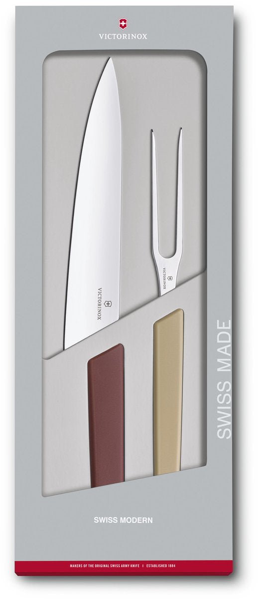 Victorinox Schweizer modernes Tranchierbesteck – 2-teilig – mehrfarbig – Edelstahl PP