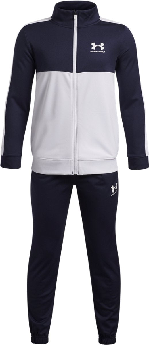 Under Armour UA Rival CB Knit Track Suit – Blauer Jungen-Trainingsanzug – Midnight Navy – Weiß