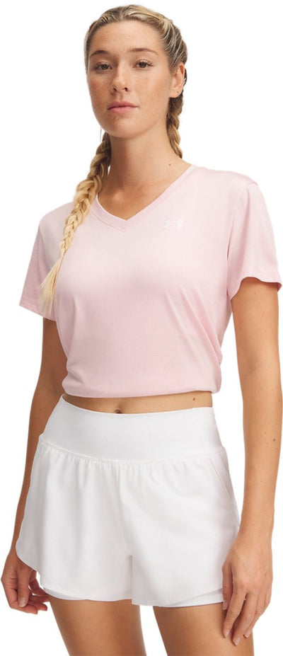 Under Armour Tech Kurzarm V-Twist Damen Sportshirt - rosa