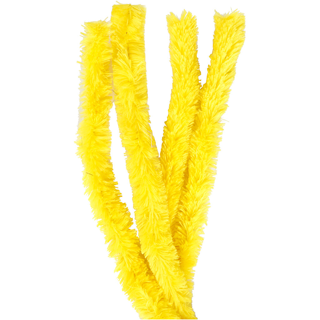 Creativ Company Chenille, L: 40 cm, Stärke 30 mm, gelb, 4 Stück 1 Box