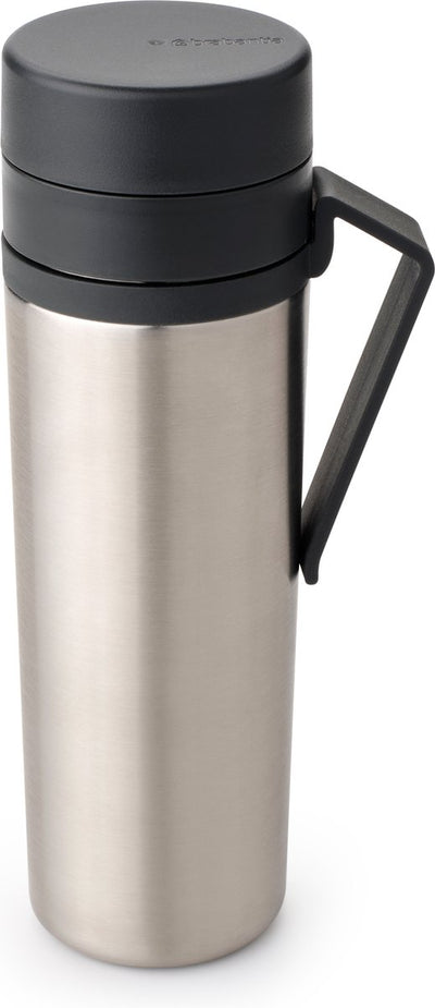 Brabantia Make Take Thermosflasche – Kaffeetasse zum Mitnehmen – 500 ml – Dunkelgrau