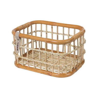 Basil Green Life - Rattan Fahrradkorb - mittel - vorne naturbraun