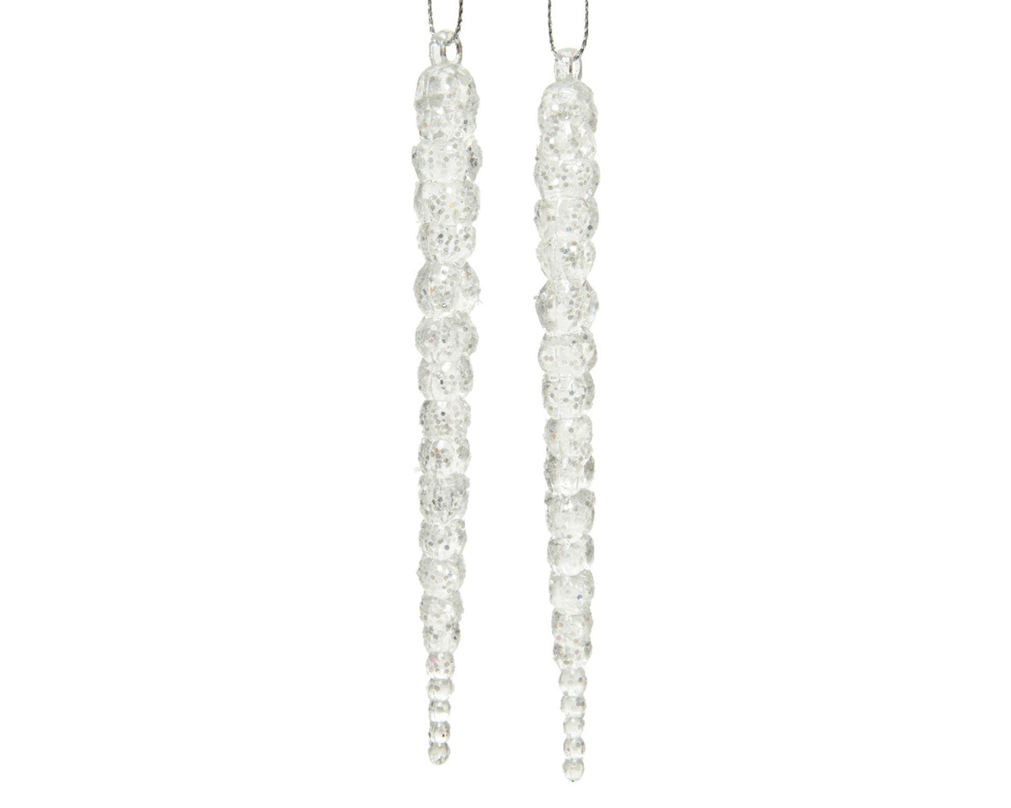 Decoris Weihnachtsanhänger Eiszapfen Glitzer 14cm 2 Stk.