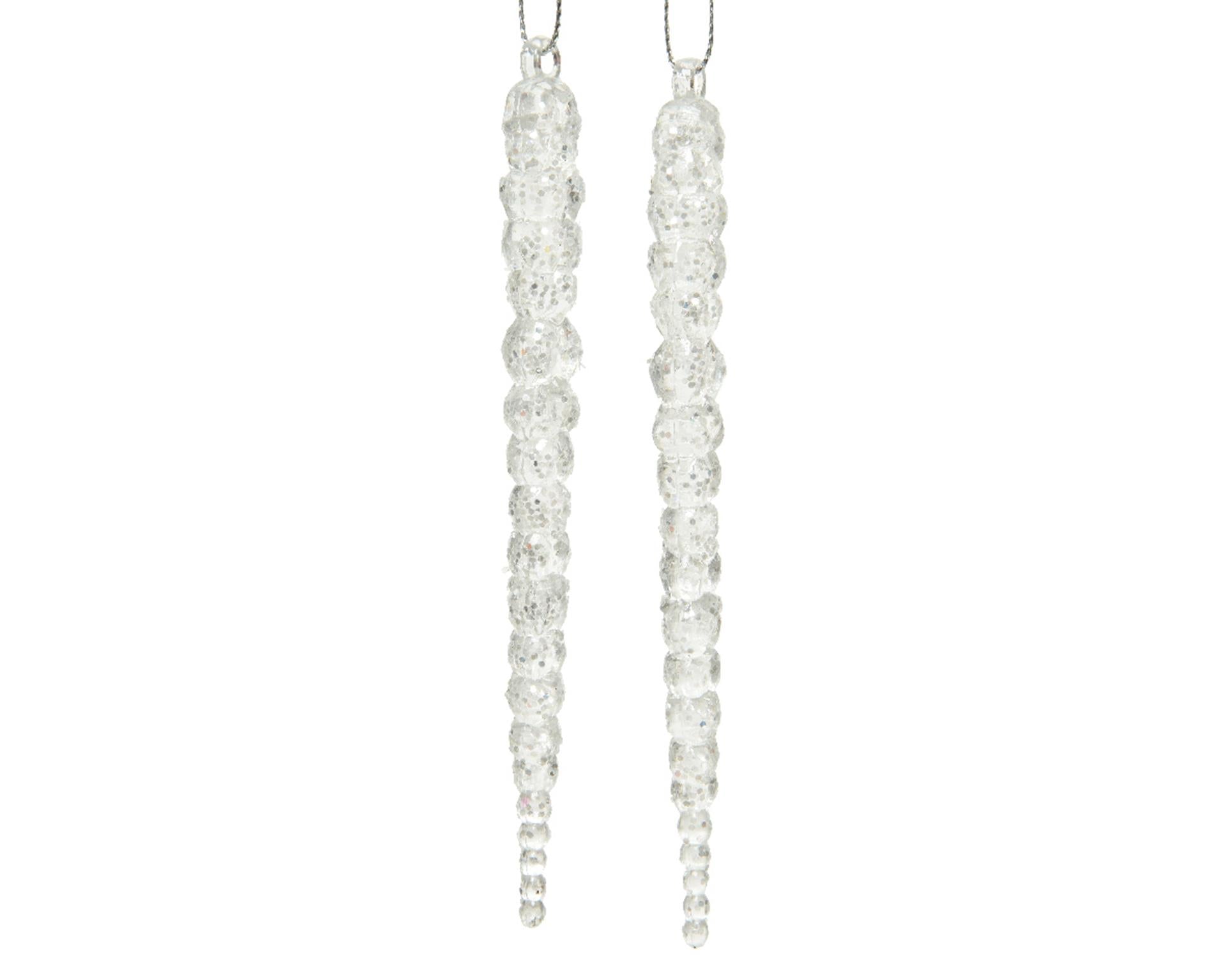 Decoris Weihnachtsanhänger Eiszapfen Glitzer 14cm 2 Stk.