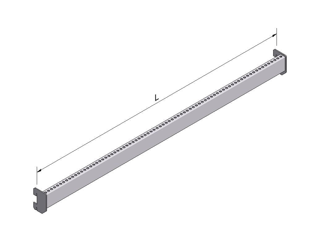 Regalmaterial Traverse Perfo Länge 100 Tiefe 20 Silber