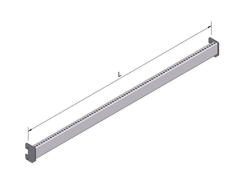 Regalmaterial Traverse Perfo Länge 100 Tiefe 20 Silber