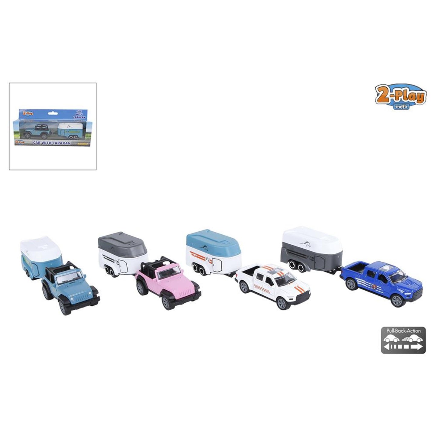 2-Spiele-Auto mit Pferdeanhänger 16,5 cm