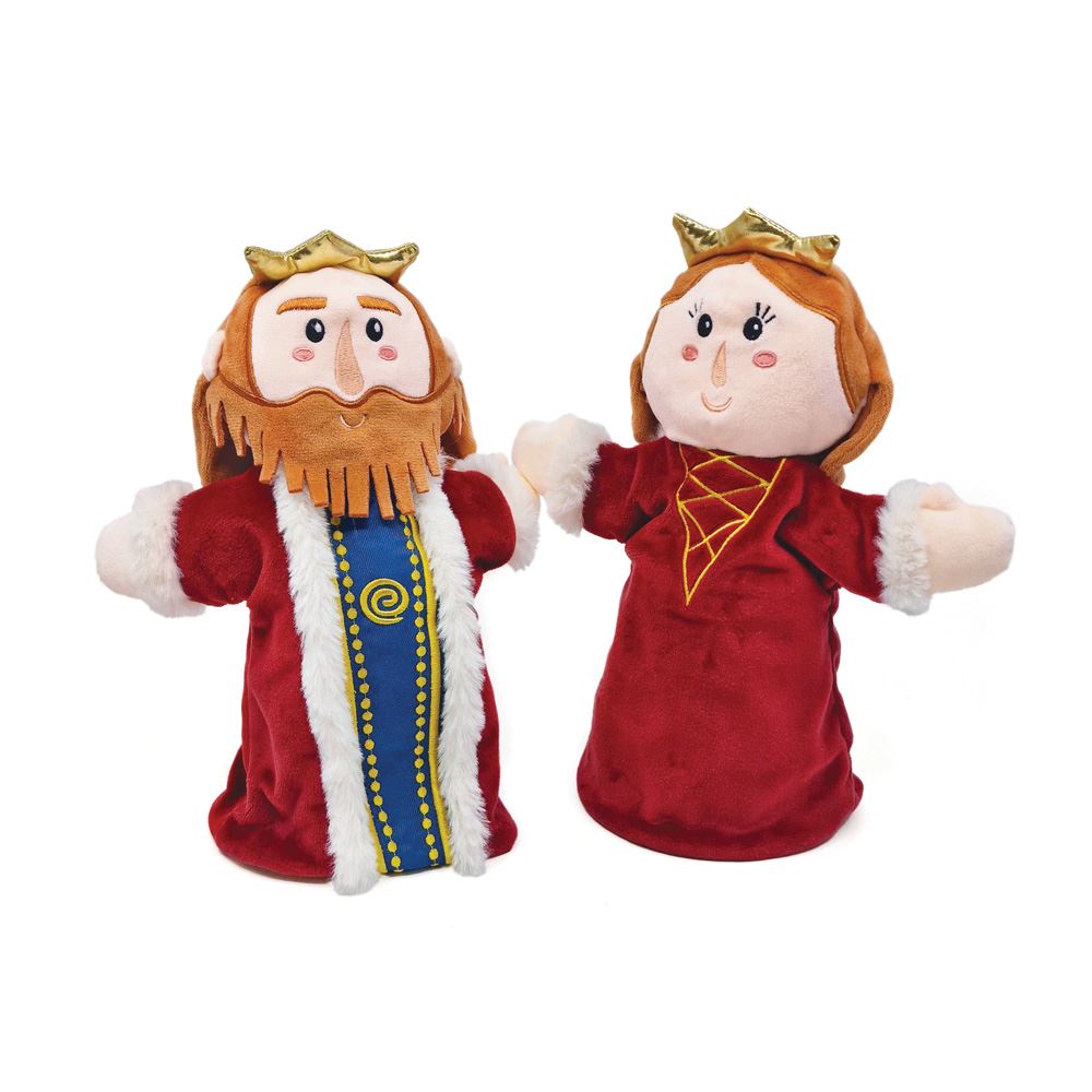 Doppelseitige Handpuppe König Königin 2