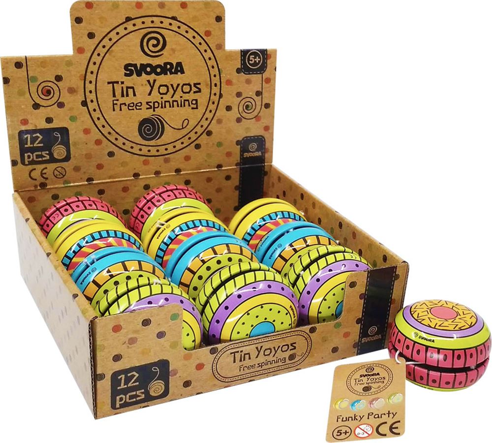 Yo-Yos aus Blech. abgefahrene Party. 3 Sortiment. 6+