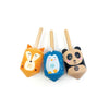 Dsp. Holzkreisel Panda, Fuchs und Pinguin. 2