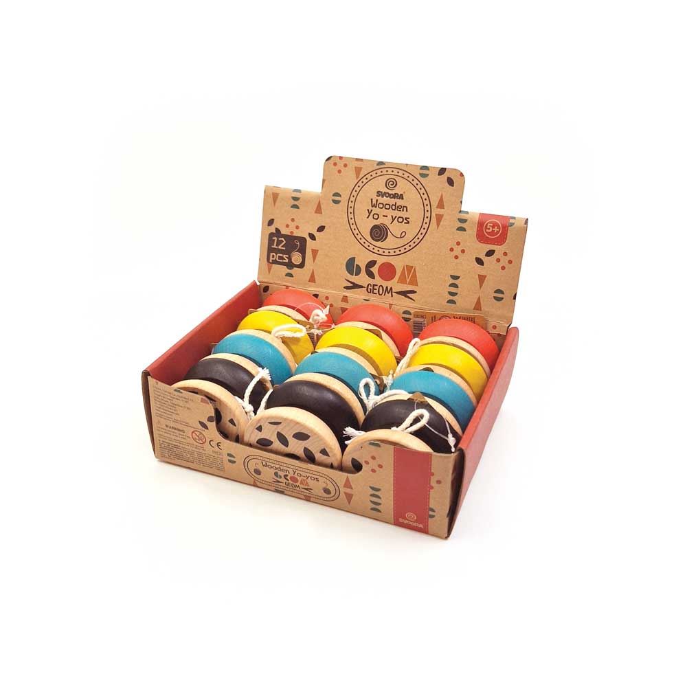 Dsp. Yo-Yos aus Holz. geom. 4 Arsch 6+