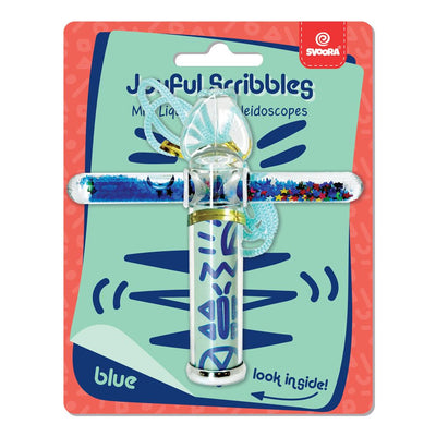 Mini liquid caleidoscope blauw. 14x2x11