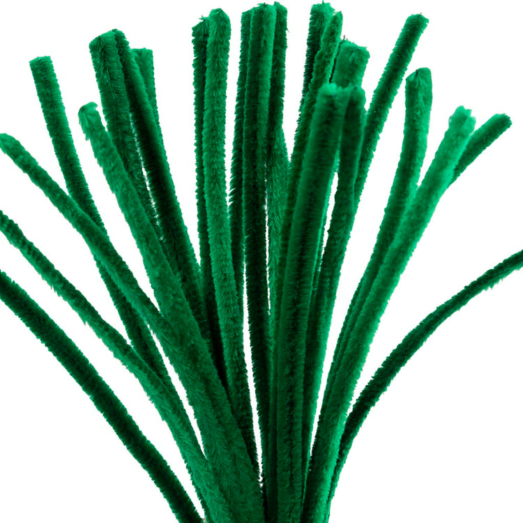 Creativ Company Chenille, L: 30 cm, Stärke 9 mm, dunkelgrün, 25 Stück 1 Box