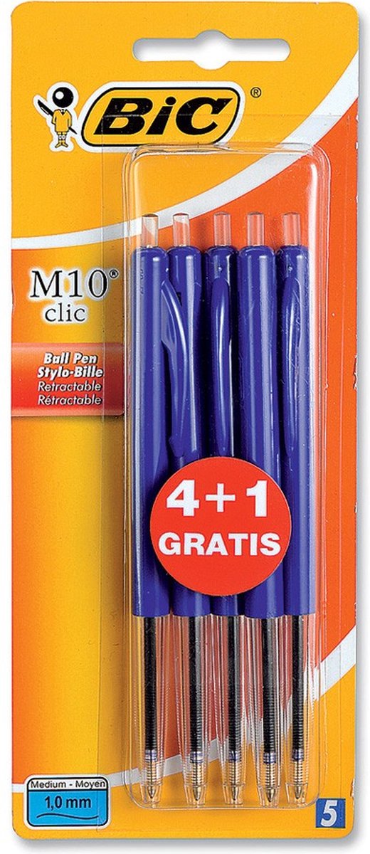 Bic Kugelschreiber M10 blau bls 4+1