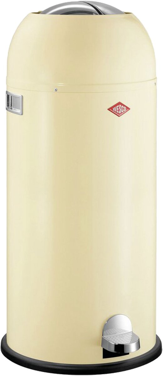 Wesco Kickmaster Maxi-Abfallbehälter | Treteimer | 40 Liter | Metall - Mandel | Mülleimer - hergestellt in Deutschland
