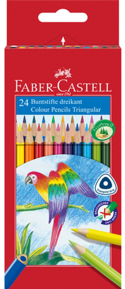 Faber-Castell Buntstifte – dreieckig – Kartonetui mit 24 Stück – fc-116544