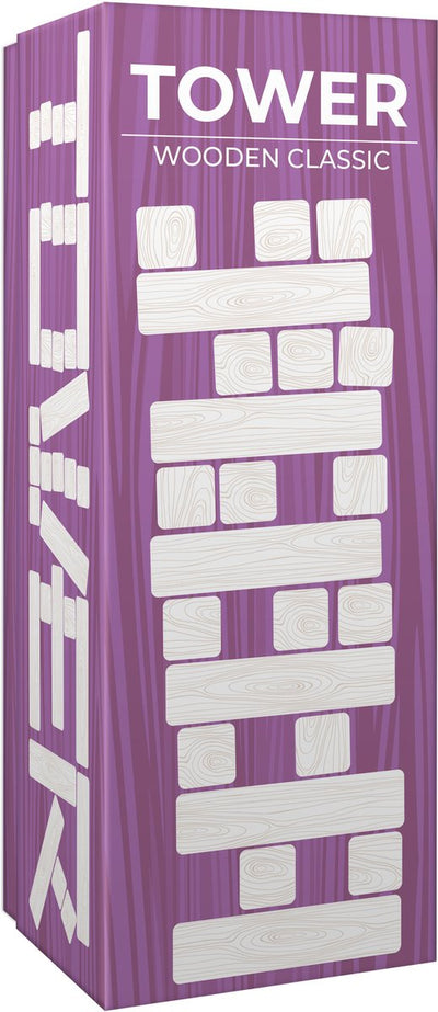 Taktik Wackelturm - Brettspiel - Spieleklassiker - Stapelspiel aus Holz - 48 Bausteine - ab 7 Jahren