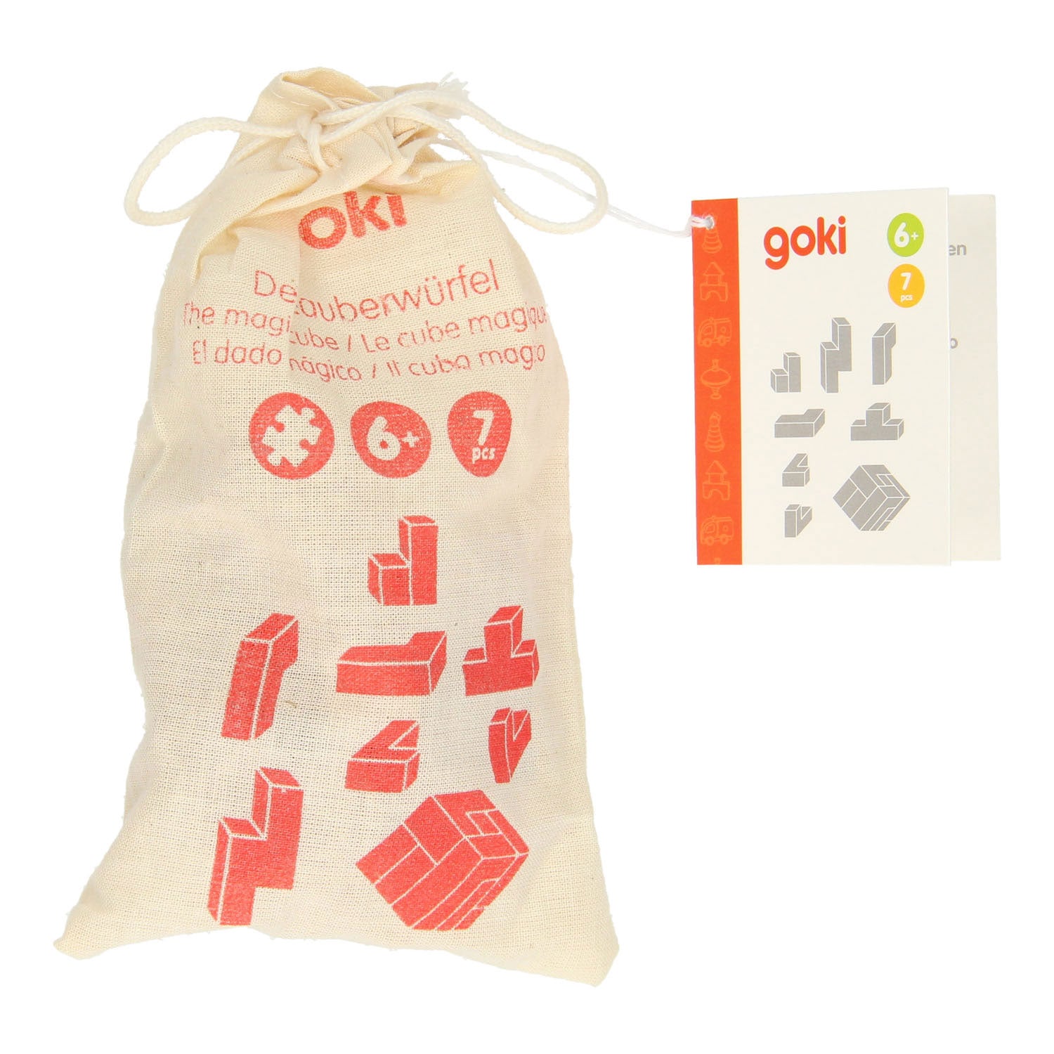 Goki -Puzzle -Würfel im Lagerbeutel