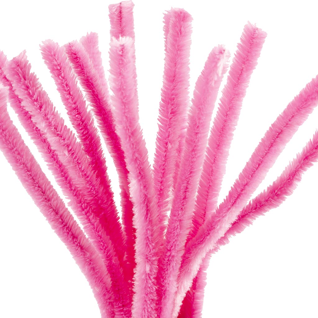 Creativ Company Chenille, L: 30 cm, Stärke 15 mm, rosa, 15 Stück 1 Box