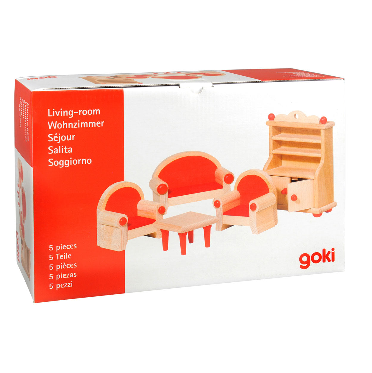 Goki Dollhouse Möbel Wohnzimmer, 5dlg.