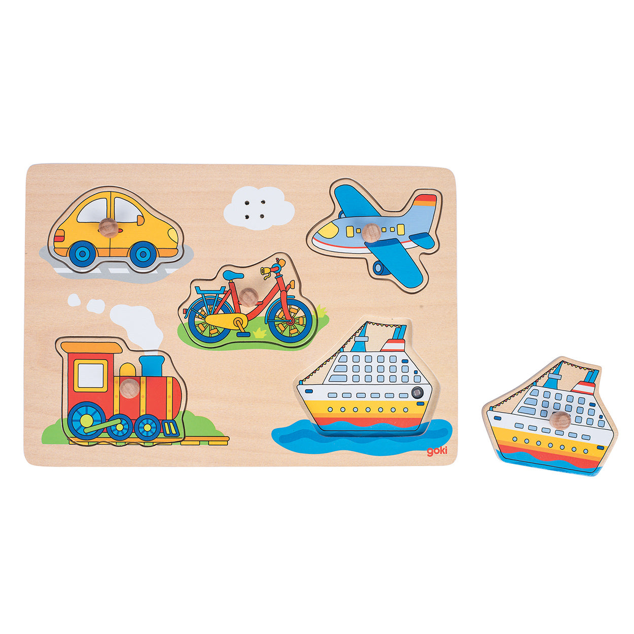 Goki -Stollen Puzzle Fahrzeuge mit Ton, 5st.