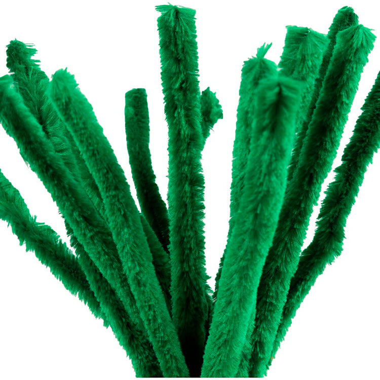 Creativ Company Chenille, L: 30 cm, Stärke 15 mm, dunkelgrün, 15 Stück 1 Box