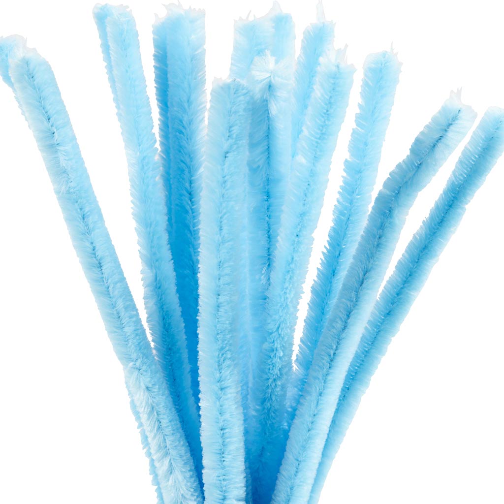 Creativ Company Chenille, L: 30 cm, Stärke 15 mm, blau, 15 Stück 1 Box