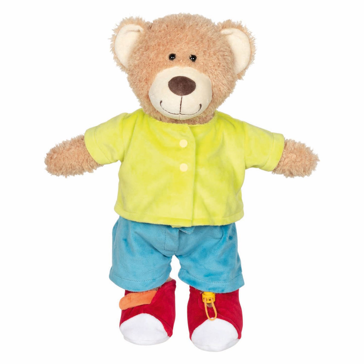 Goki Teddy Moped Kuscheltier zum Anziehen lernen